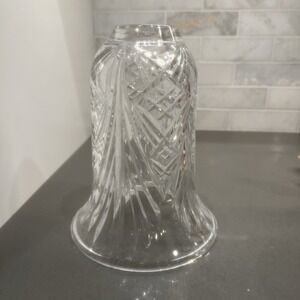 Brilliant Cut Crystal Style Glass Sconce Lamp Shade • 8"L • 6"W Replacement